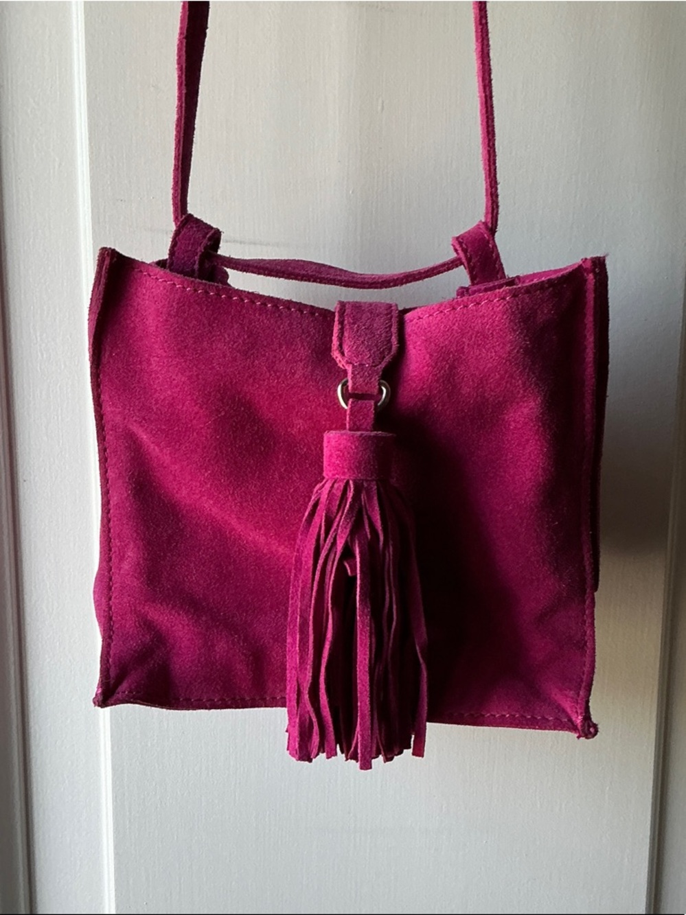 Zara Trafaluc Suede Raspberry Crossbody